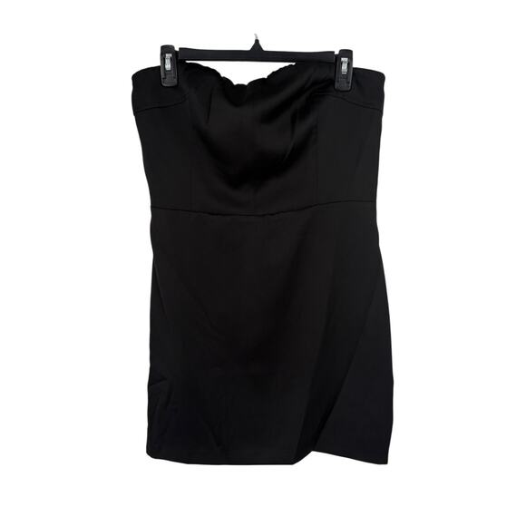Astr the Label Satin Strapless minidress dress black size Large L - Picture 2 of 7